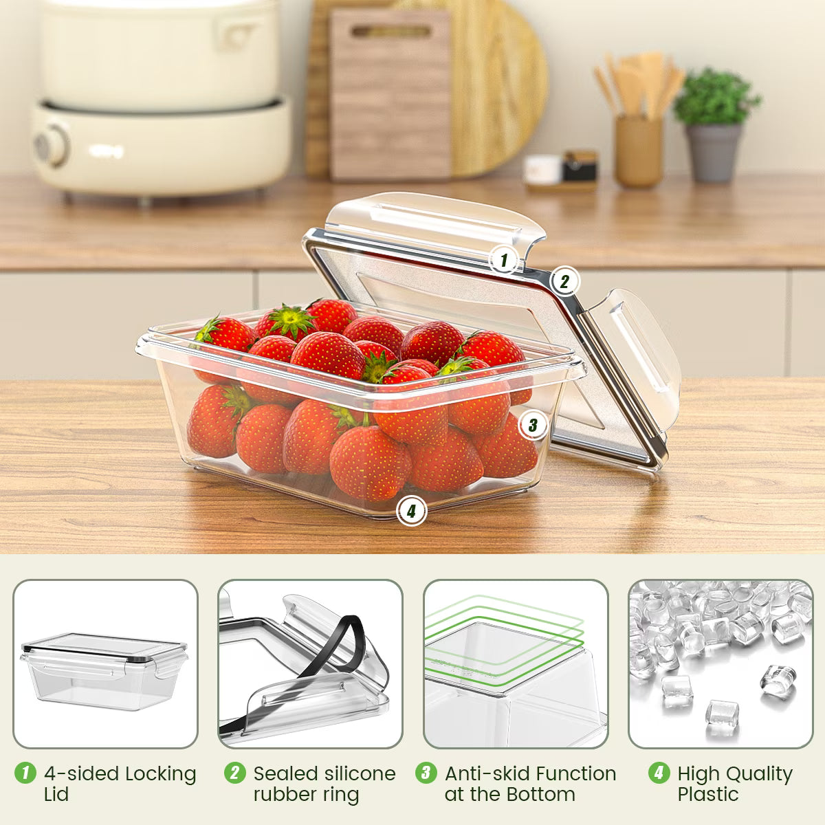 GPED 20-Piece Airtight Food Storage Container Set with Lids – Stackable BPA-Free Meal Prep & Lunch Boxes (Freezer & Microwave Safe)