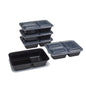 Mainstays 5-Pack 3-Compartment Meal Prep Containers with Lids – BPA-Free, Leak-Resistant & Microwave Safe