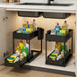 2-Pack 2-Tier Sliding Under Sink Organizer – Storage Rack for Kitchen & Bathroom Cabinet Space
