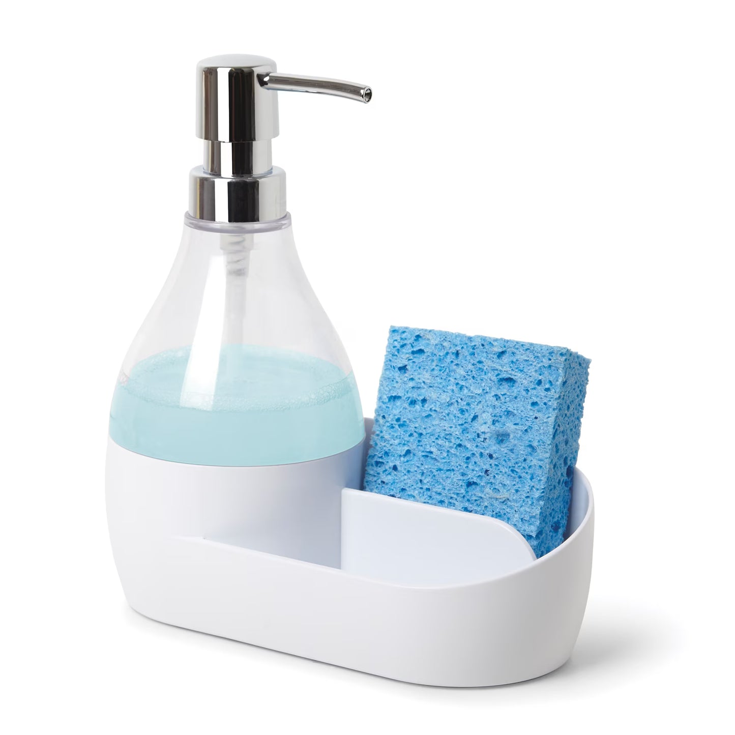 Mainstays Soap Pump & Sponge Holder with Built-In Caddy – 17.1 oz (508 ml) Kitchen Soap Dispenser
