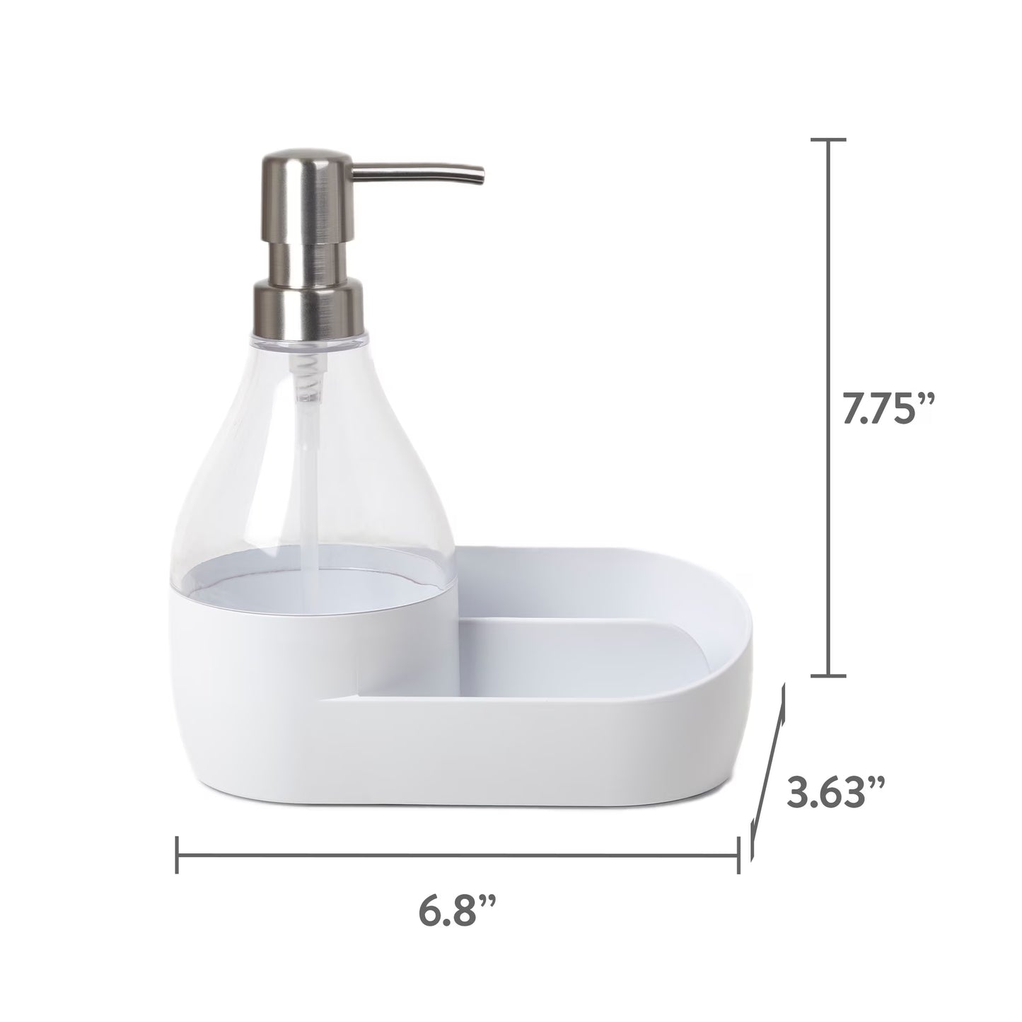 Mainstays Soap Pump & Sponge Holder with Built-In Caddy – 17.1 oz (508 ml) Kitchen Soap Dispenser