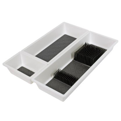 Mainstays Non-Skid Plastic Drawer Organizer Tray – Multi-Purpose Storage for Kitchen, Desk & Bathroom Drawers