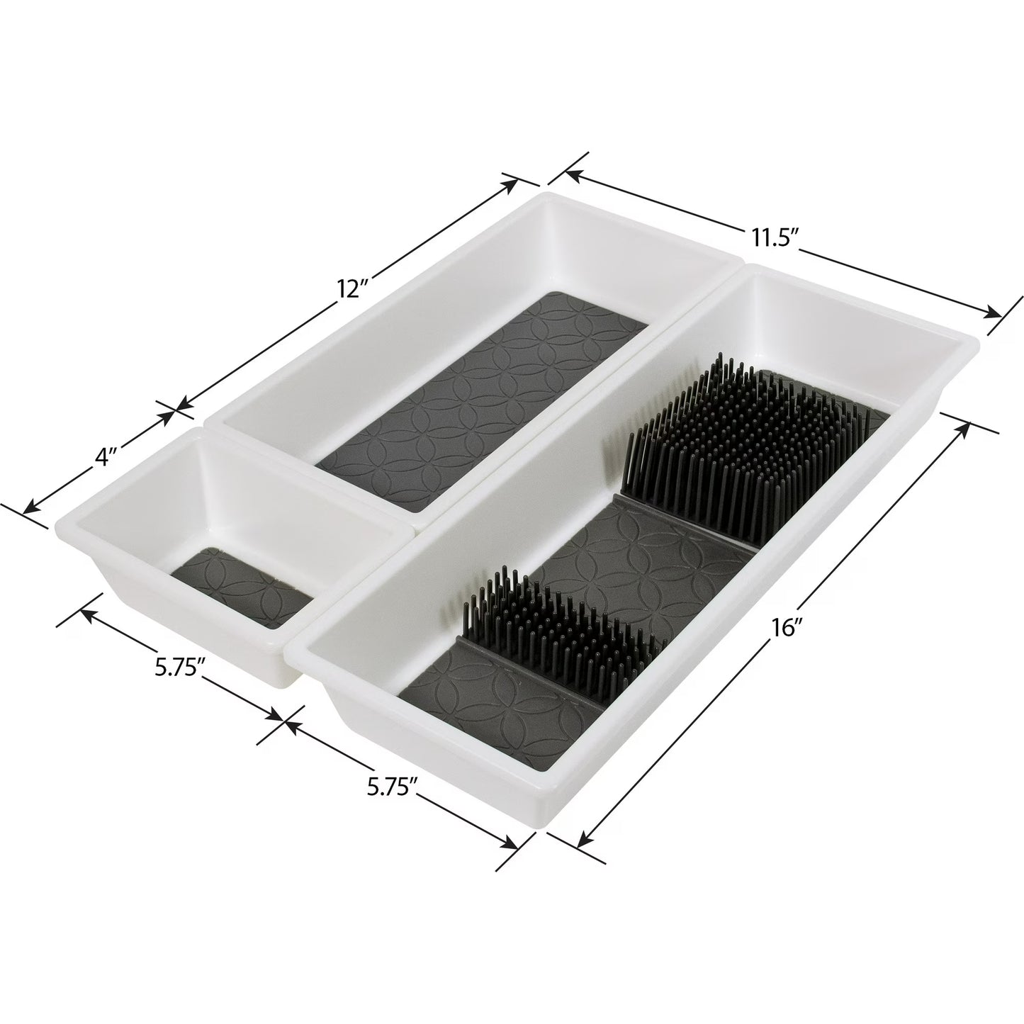 Mainstays Non-Skid Plastic Drawer Organizer Tray – Multi-Purpose Storage for Kitchen, Desk & Bathroom Drawers