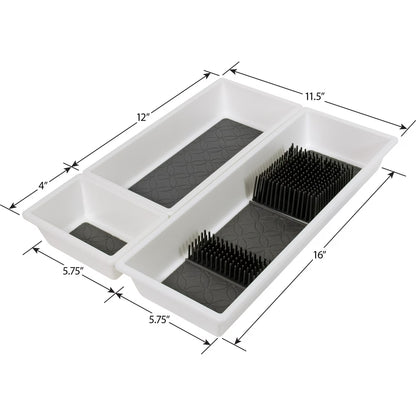 Mainstays Non-Skid Plastic Drawer Organizer Tray – Multi-Purpose Storage for Kitchen, Desk & Bathroom Drawers