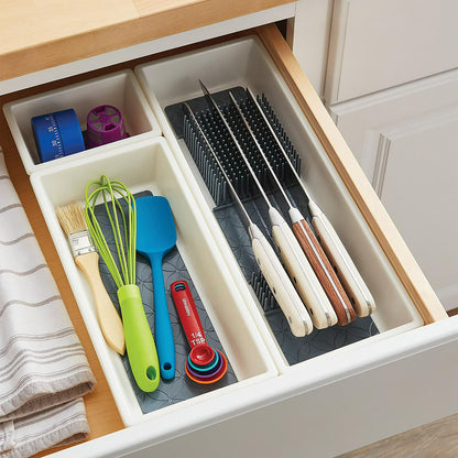 Mainstays Non-Skid Plastic Drawer Organizer Tray – Multi-Purpose Storage for Kitchen, Desk & Bathroom Drawers